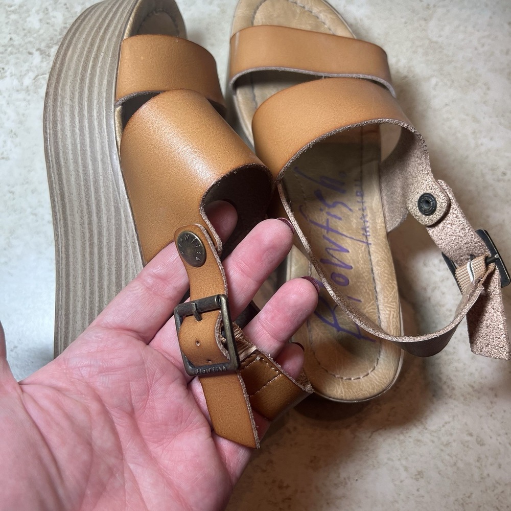 Blowfish Malibu Boho Brown Strappy Platform Sandals Comfortable Size 7 - Picture 11 of 11